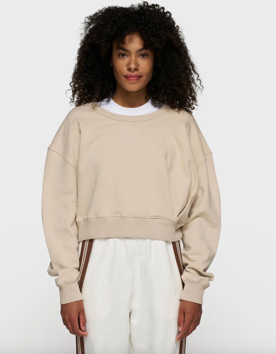 10DAYS cropped sweater gathering 20-811-5203 light earth