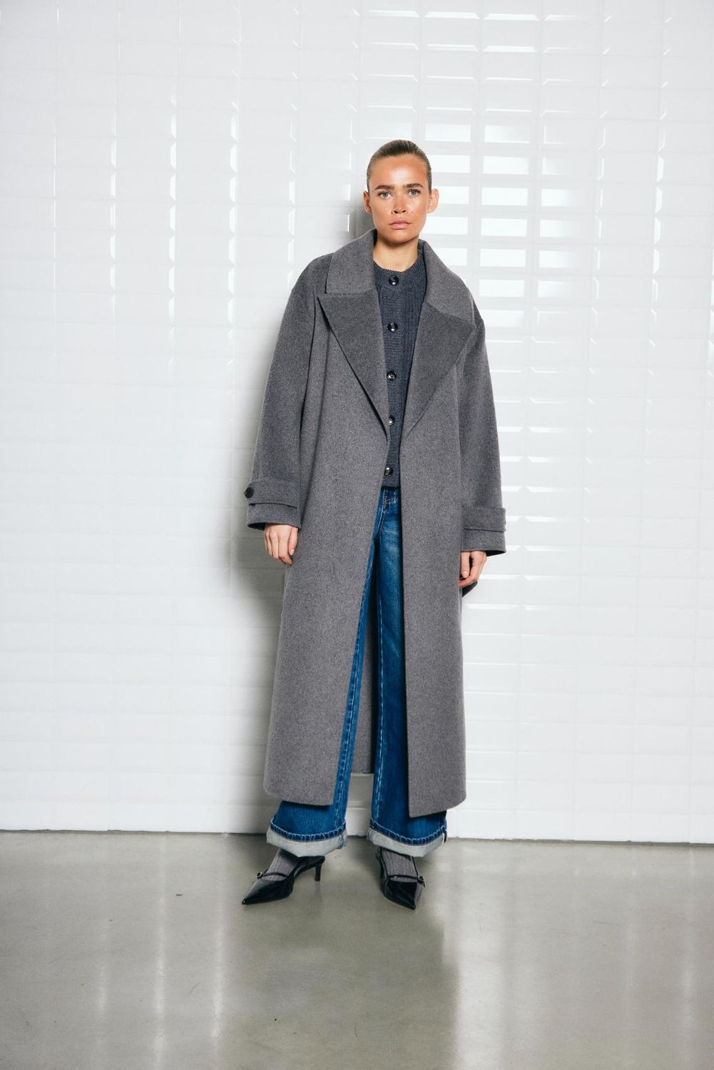 With Black jas Cerena maxi wool