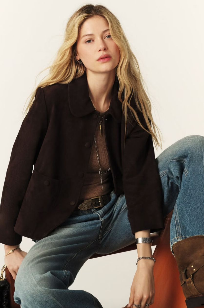Bash jacket suède Milas dark brown