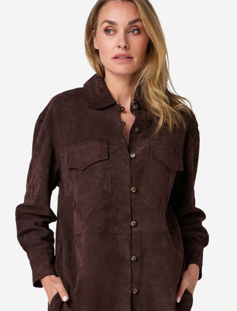 IBANA blouse suède Bodi suede bruin