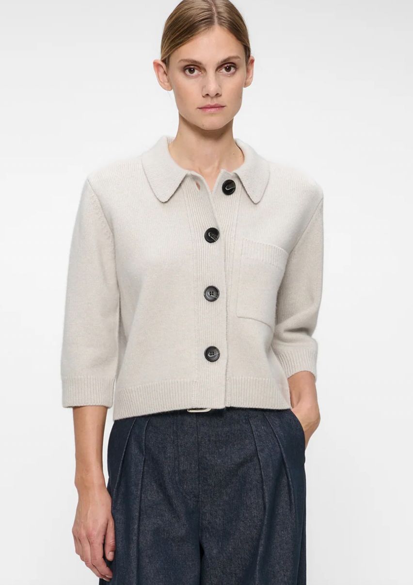 Zenggi fine wool polo chalk