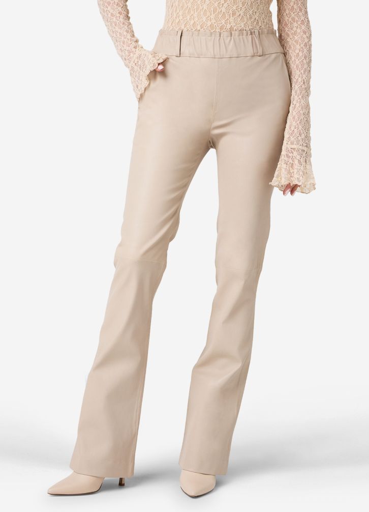 IBANA leren broek Pienna zand
