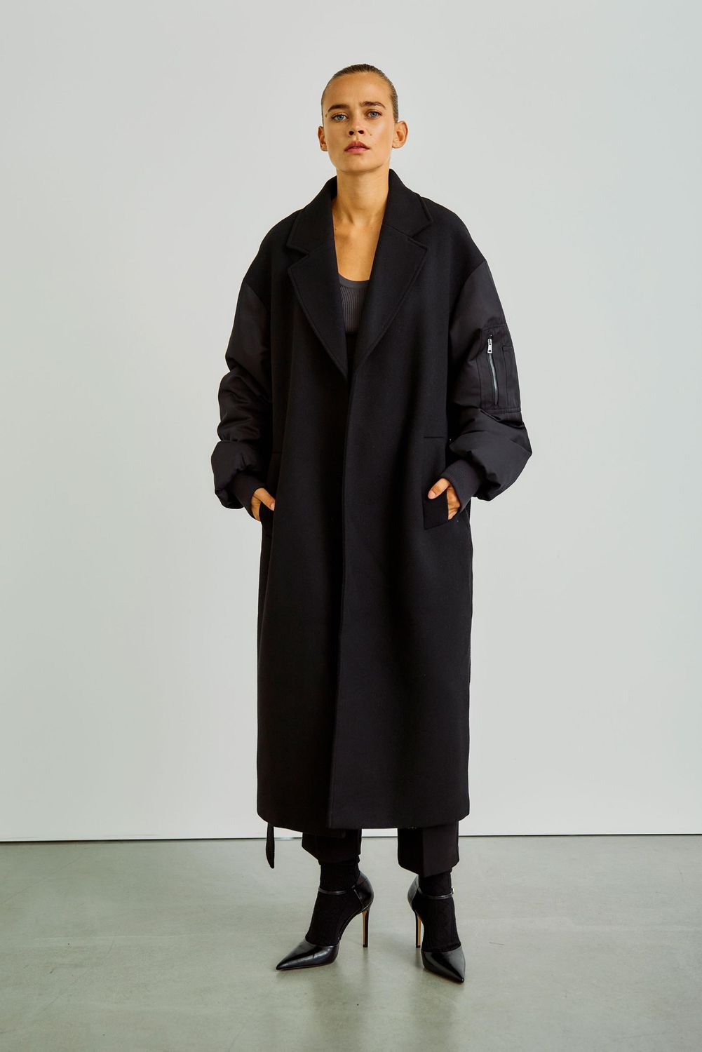 With Black jas Arcadia wool coat
