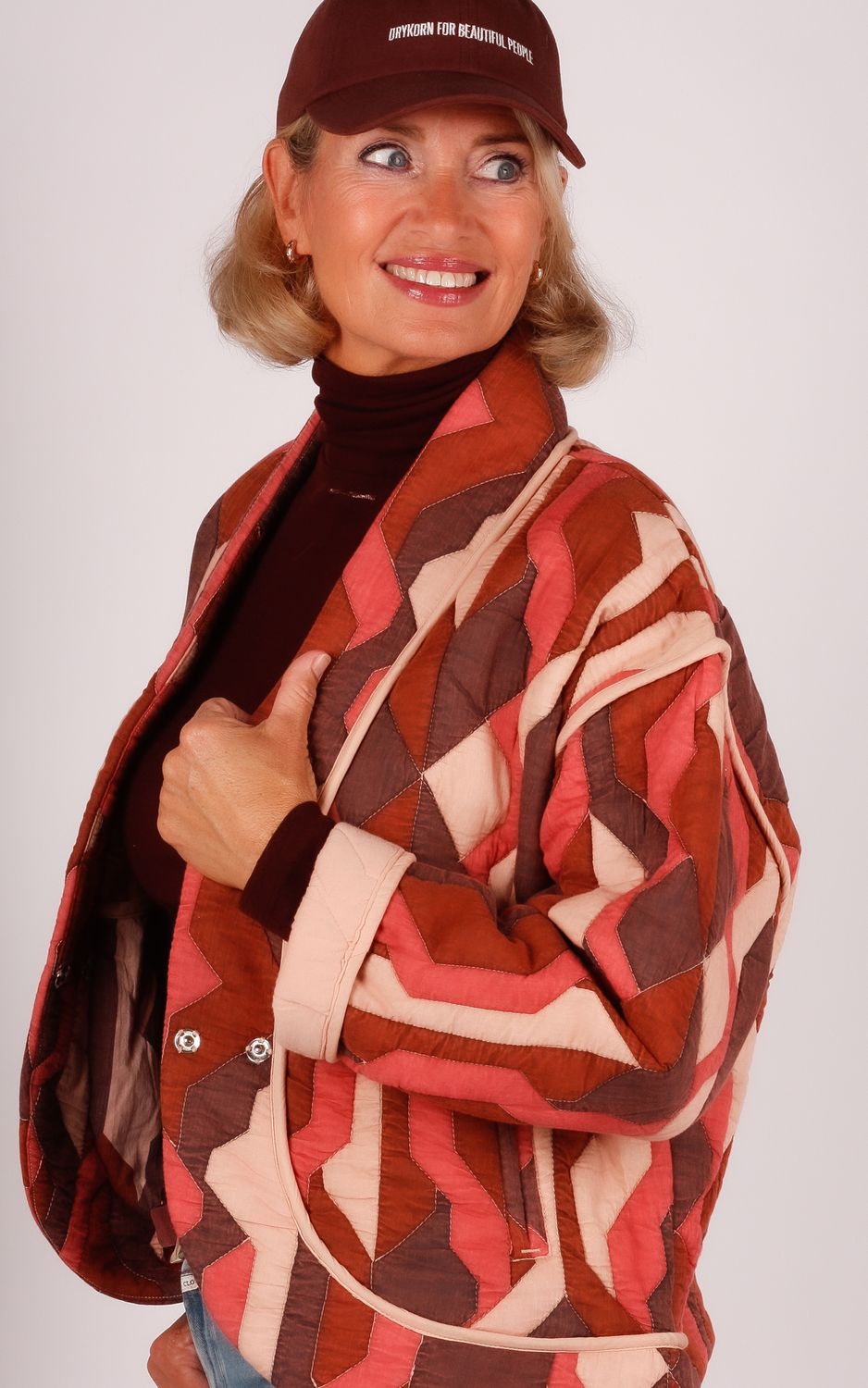 Bash jacket patchwork Trincy koraal