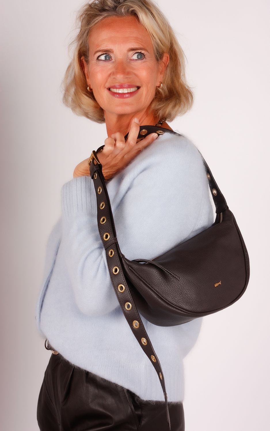 Abro leren tas 032001-48 zwart