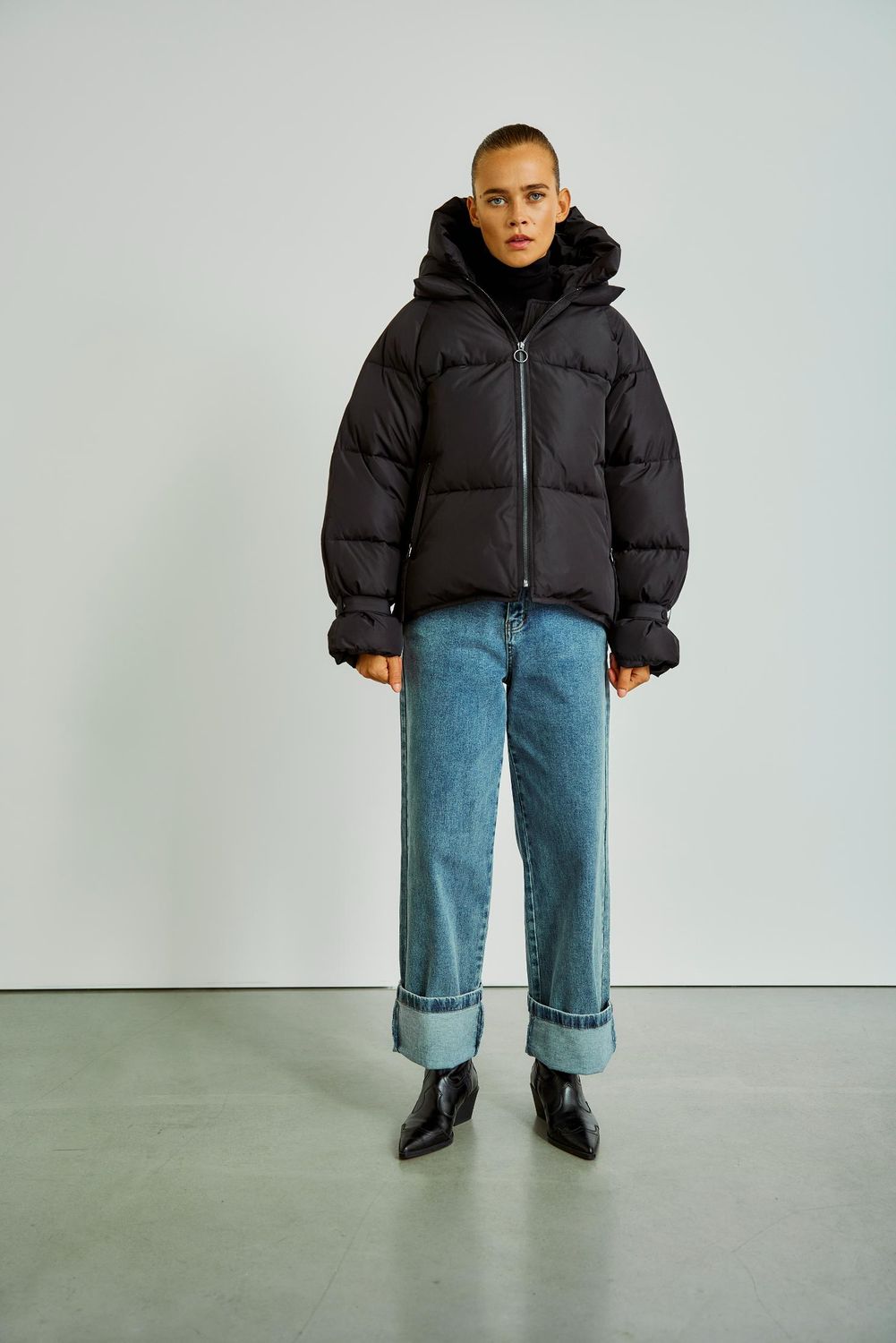 With Black real down Jacket Kylie
