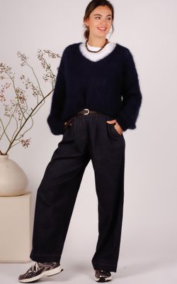 With Black wide denim Odette