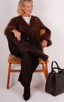 Studio Lavendel vest Lilly knit bruin