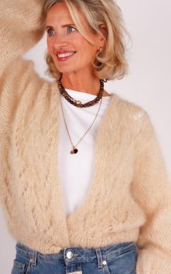 Studio Lavendel vest Lilly knit sparkle beige