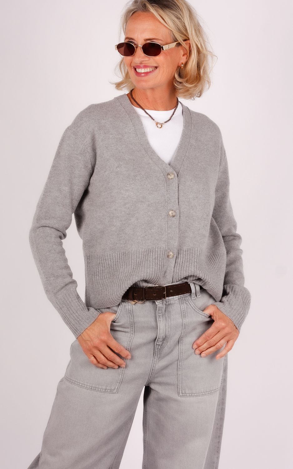 Closed vest C96254-920-22 light grey melange