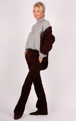 IBANA suede pants Pienna coffee bean