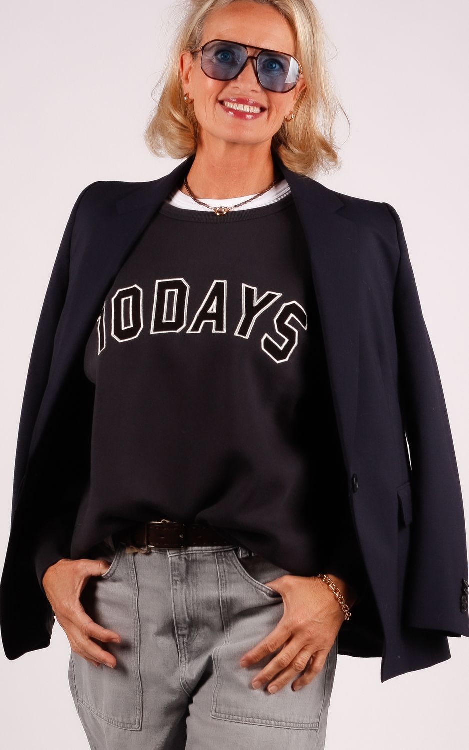 10 Days statement sweater 20-800-5203 dark navy