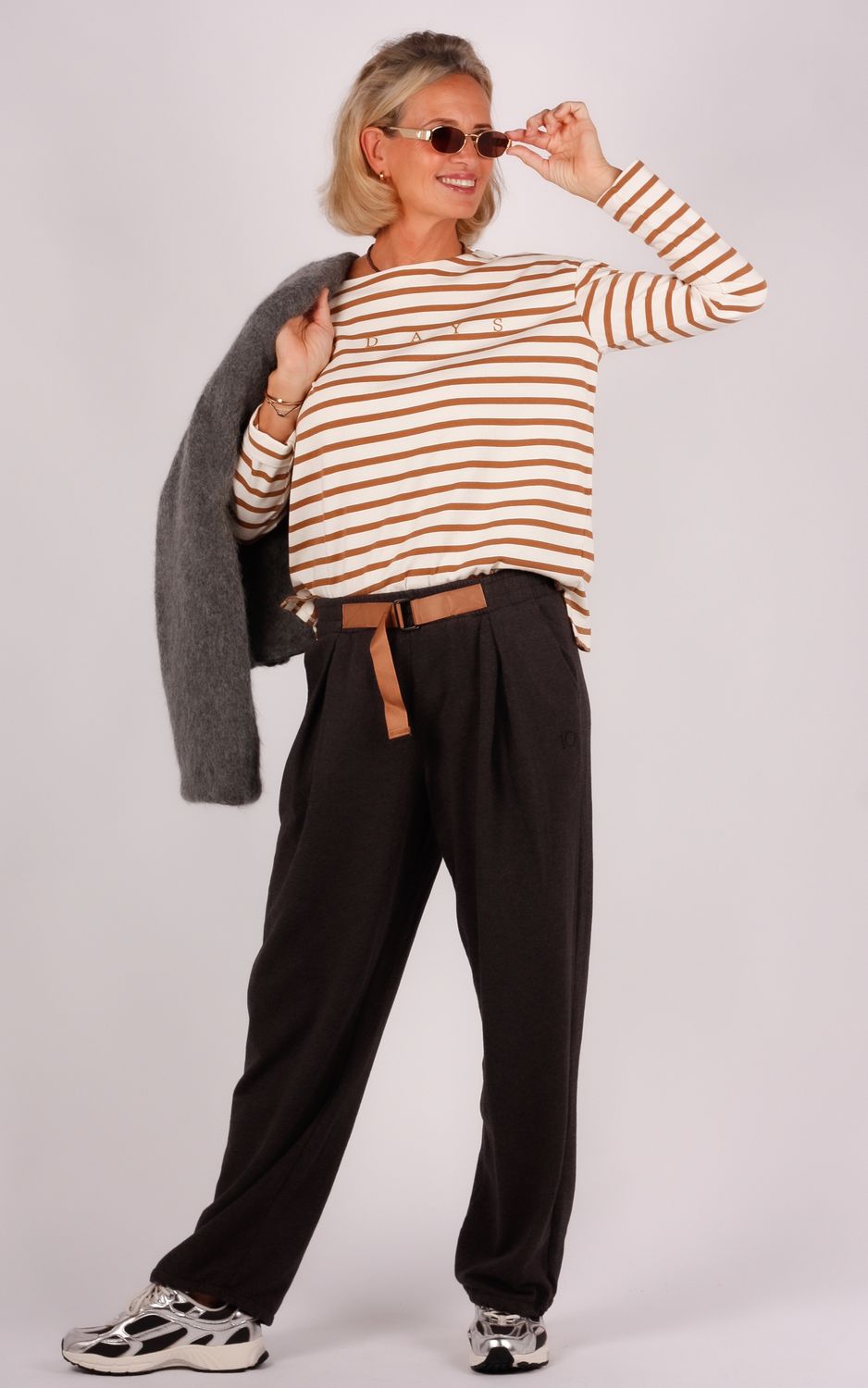 10 Days boat neck longsleeve 20-775-5204 ecru/suede