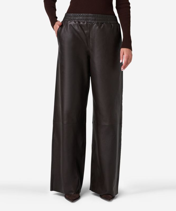 IBANA leren broek Payten coffee bean