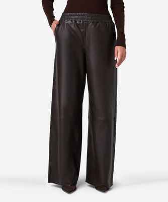 IBANA leren broek Payten coffee bean