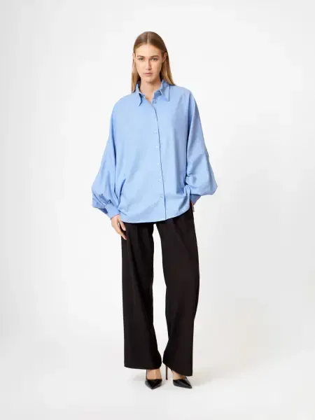 Sosue blouse Antonia flanell lichtblauw