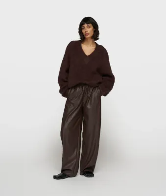 10 Days faux leather pants 20-039-5204 deep wine