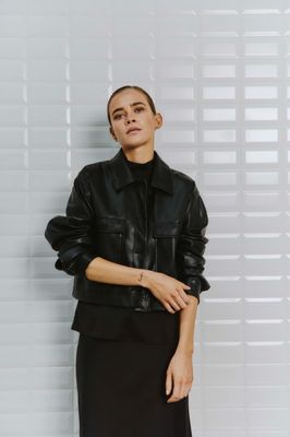 With Black vegan jacket Bjork