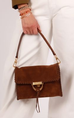 Abro shoulderbag Temi suede cognac