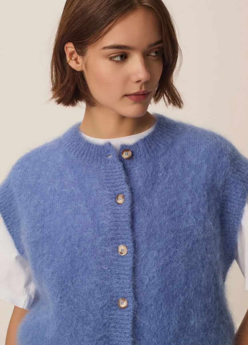 Des Petits Hauts gilet Alibaba blauw