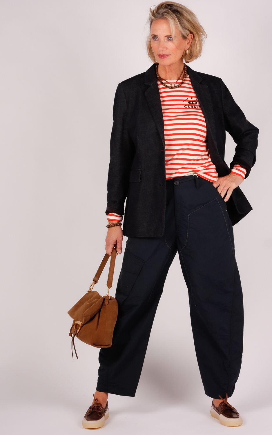 HIGH broek Roll-up S01864 navy