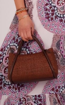 Abro tas Willow raffia 32560-84 cognac