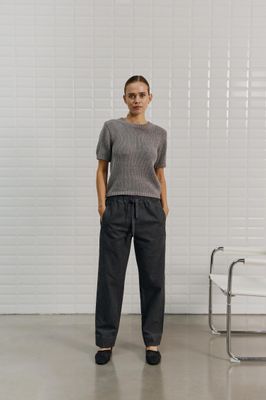 With Black knit tee Elinore