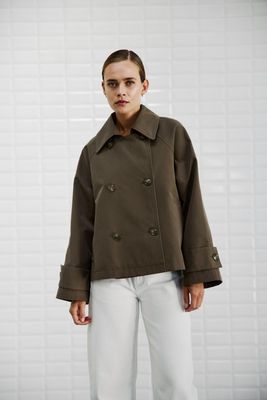 With Black short trench coat Jimberly