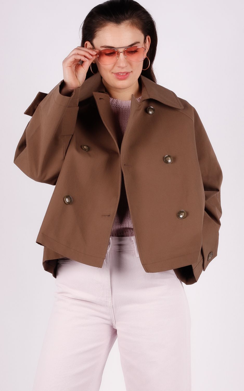 With Black short trench coat Jimberly