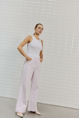 With Black wide pant Antonia