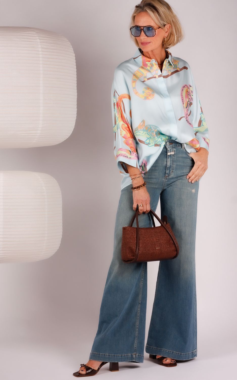 Herzen's blouse 25261-6180 lichtblauw multi