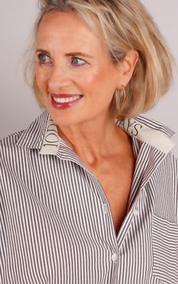 10 Days shirt 20-404-6201 white/charcoal