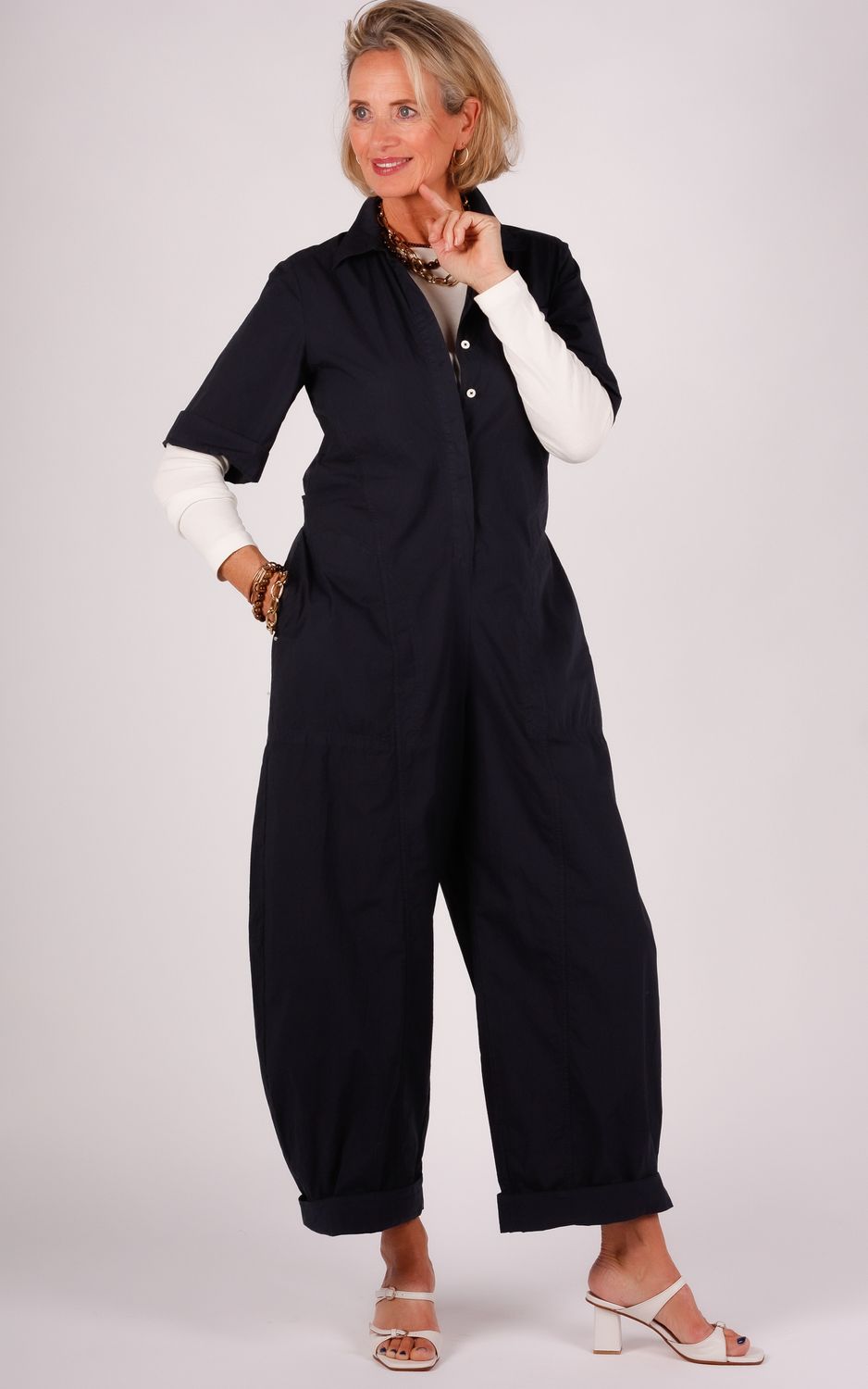 HIGH jumpsuit Offing S907005 navy blue