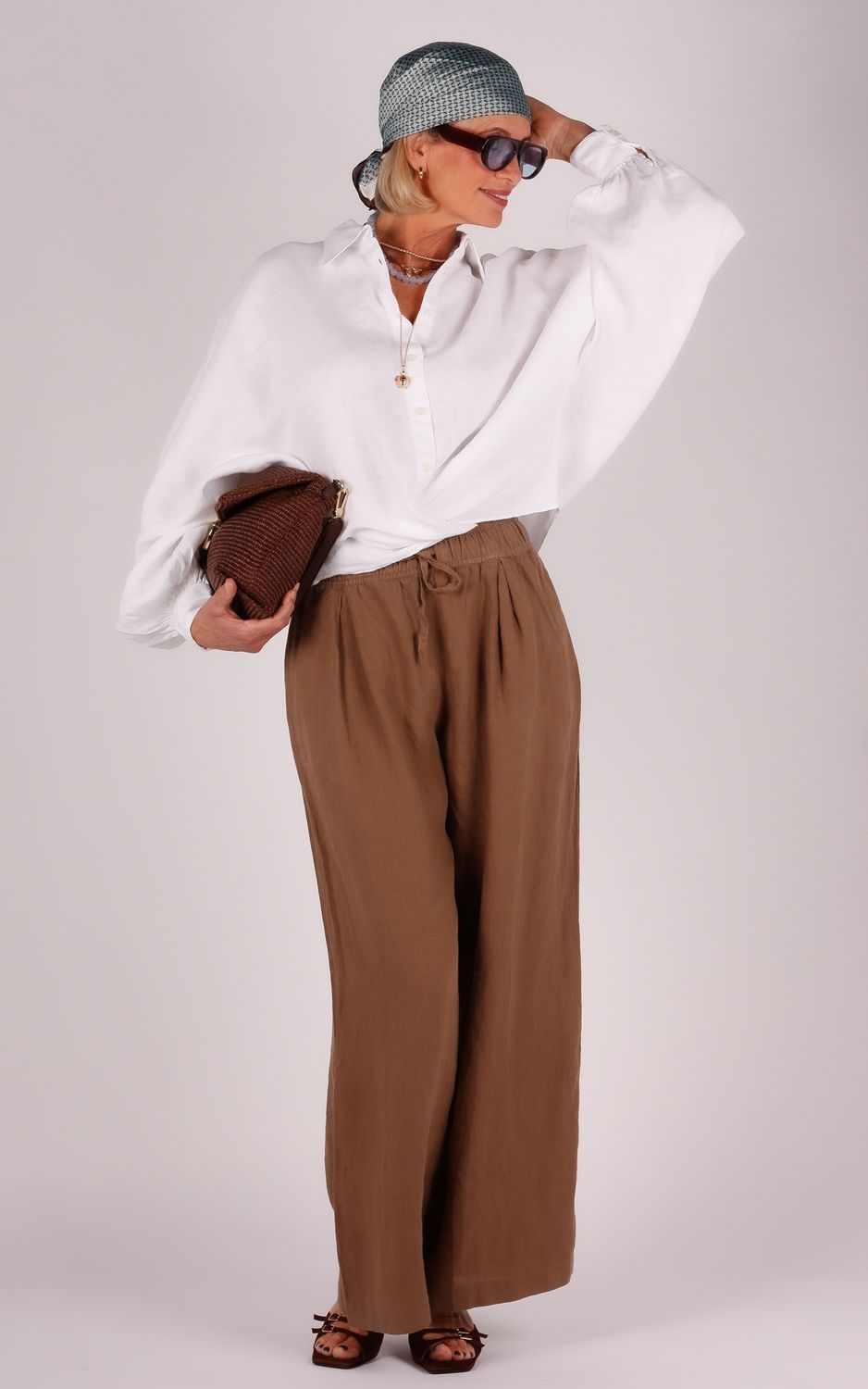 Sosue linnen blouse 212AS1007 wit