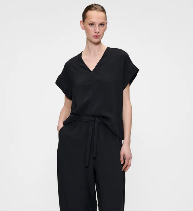 Zenggi fluid cropped shirt X04-1013 639 zwart