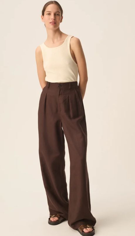 Des Petits Hauts linnen broek Espiza bruin