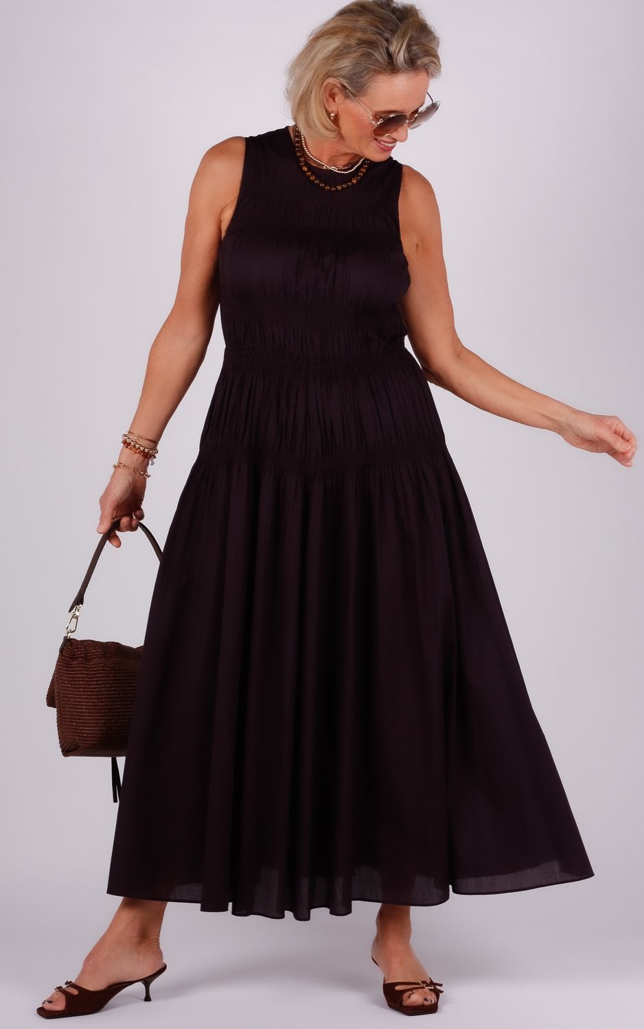 Des Petits Hauts long dress Caroline NAVY