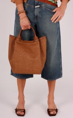 Abro shopper Essential medium raffia cognac