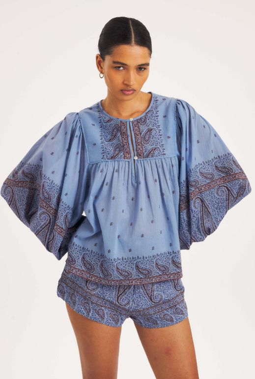 Antik Batik blouse Johri blauw