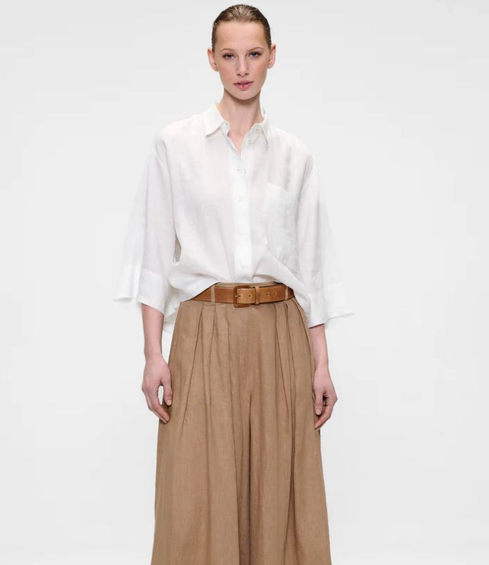 Zenggi linnen blouse X04-1027 640 wit