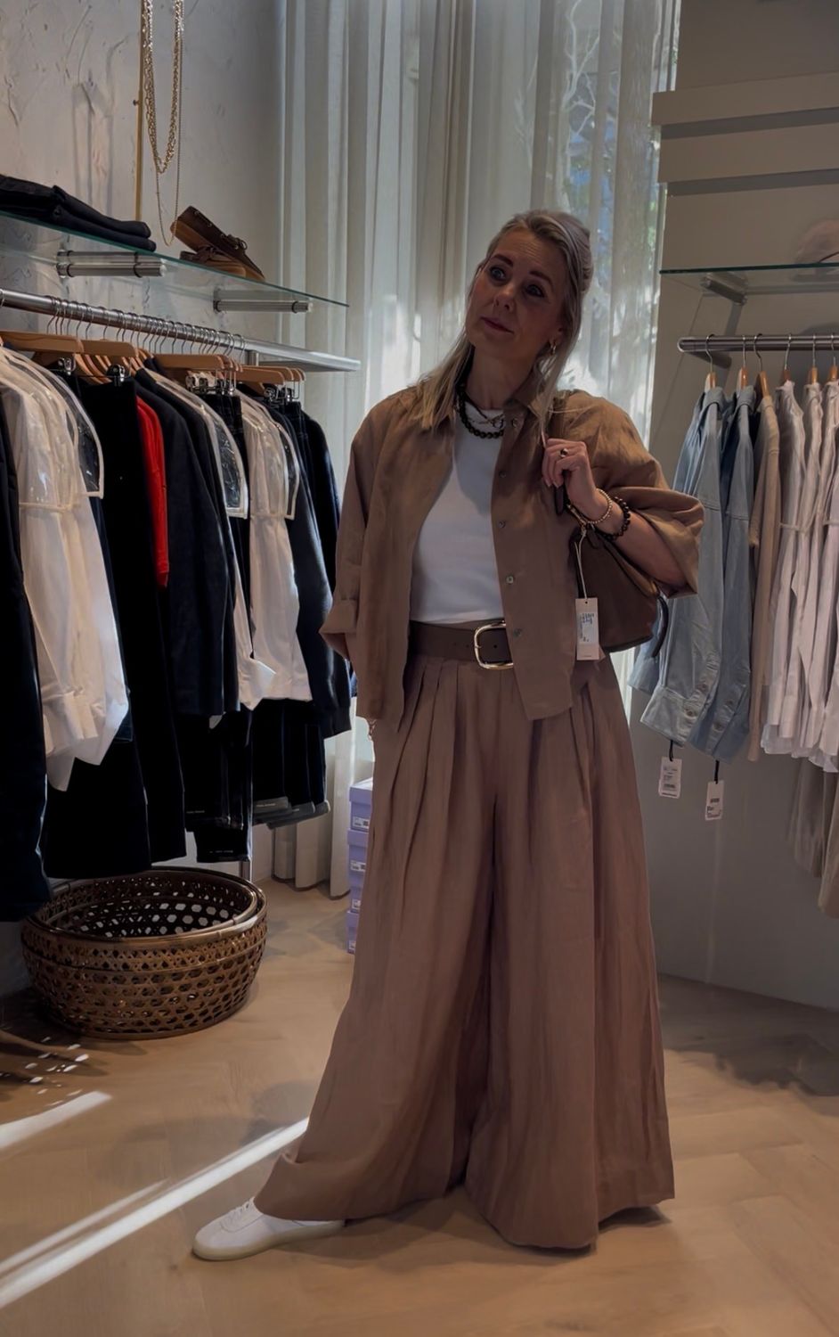 Zenggi linnen pants X05-1023 640 bruin