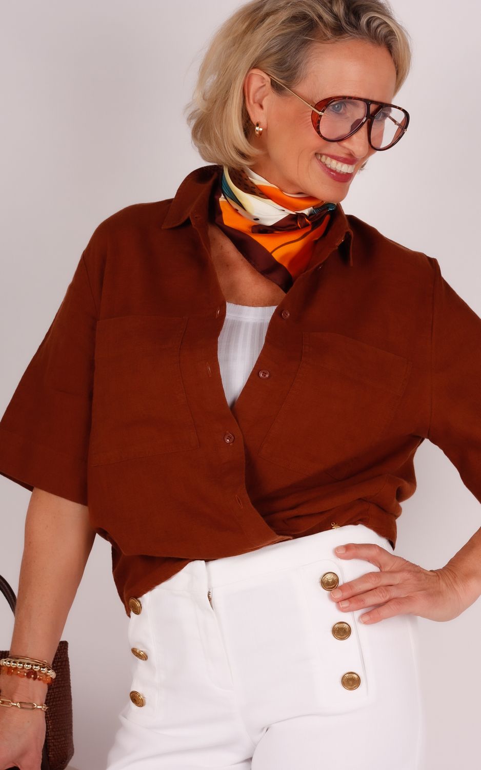 Des Petits Hauts linnen blouse Estonie bruin