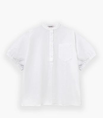 Sosue linnen blouse Cowboy button KM wit