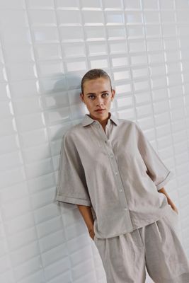 With Black batsleeve shirt Bianca