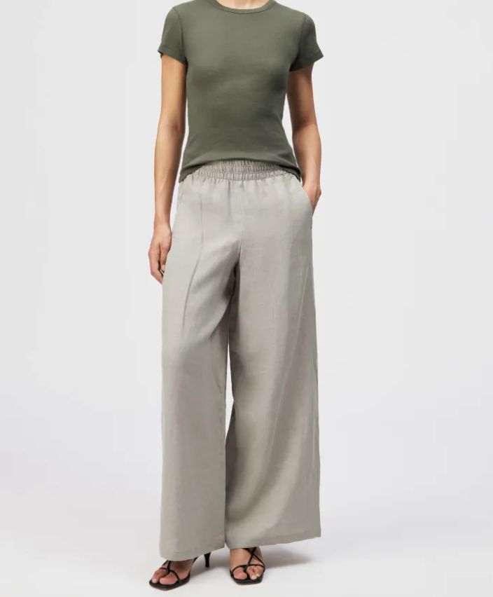 Drykorn linnen broek 126082 CEILING 10 groen