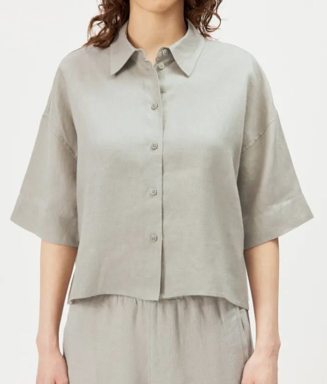 Drykorn linnen blouse 126082 YARIKA 10 grün