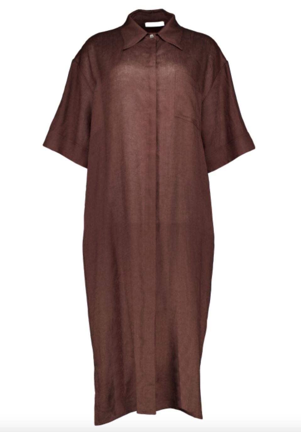 Milla linnen jurk 1023134 bruin