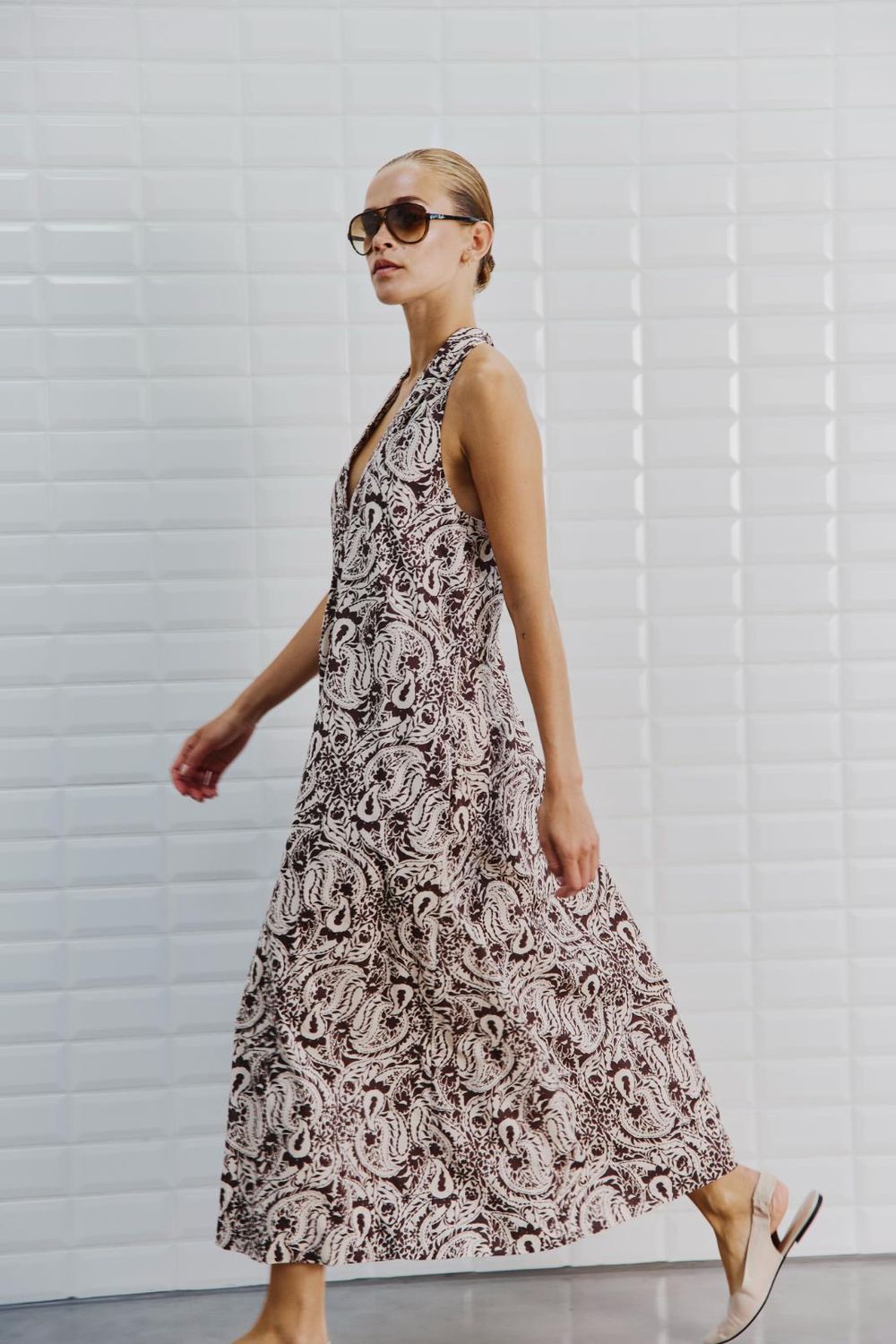 With Black Amina Talia midi dress