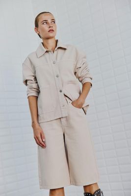 With Black Gala denim bermuda