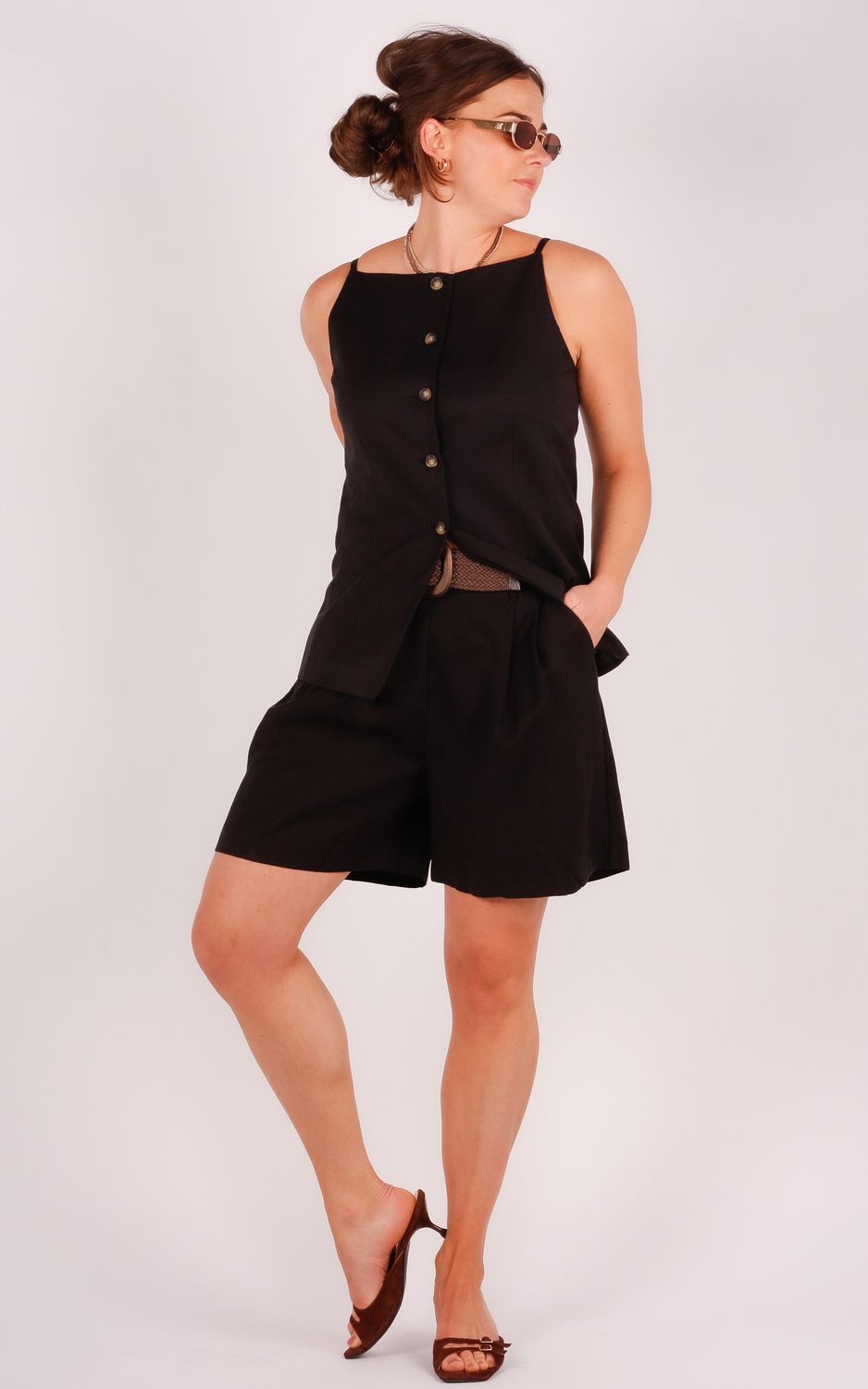 With Black Maritsa tailored shorts